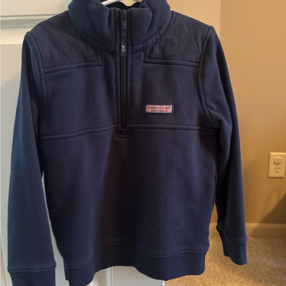 Vineyard Vines Boys Navy Shep Quarter Zip Sweat Shirt